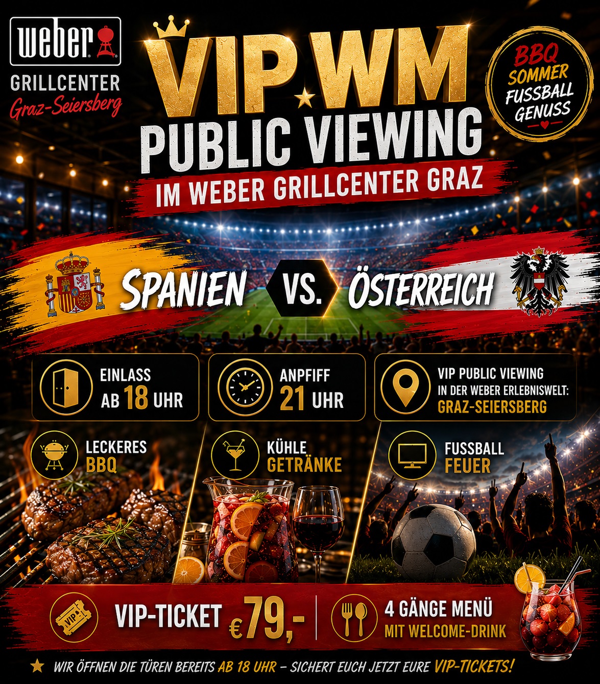 Eintrittskarte: WM Public Viewing (Spanien-Österreich)