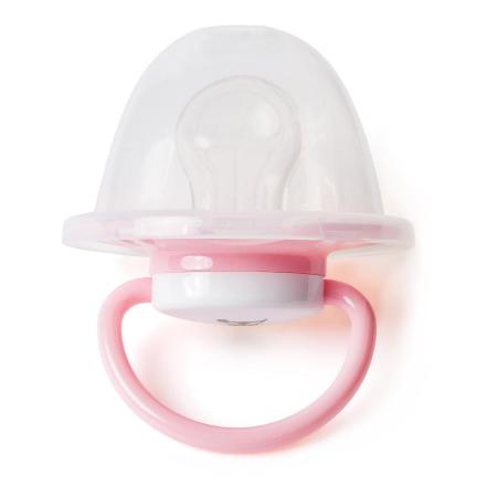 POS34314 - Weber Babyschnuller rosa/weiß mit Säckchen