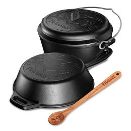 SET-SH - Petromax Set Gusseisenpfanne + Dutch Oven + Holzl&ouml;ffel -Bud Spencer&Terence Hill Edition