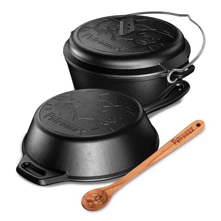SET-SH - Petromax Set Gusseisenpfanne + Dutch Oven + Holzl&ouml;ffel -Bud Spencer&Terence Hill Edition