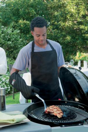 6474 - Weber Grillsch&uuml;rze - Schwarz mit rotem Kugelgrill